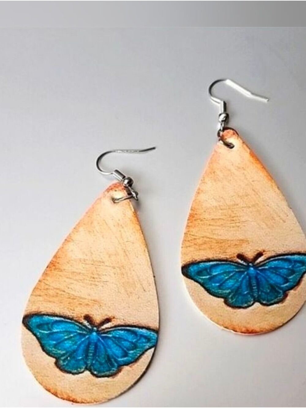 Faux Leather Butterfly Earrings Lightweight